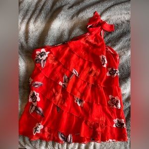 WHBM  off shoulder tiered floral print top large